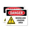 thumbnail image 1 of (2 Pack) Mixing And Loading Area OSHA Danger Sign 14 Inch X 10 Inch Vinyl Label Decal Sticker Weather Resistant, UV Protected for Workplace, Business, and Construction Site, Made in the, 1 of 7