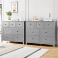 thumbnail image 1 of 2 Pack Modern 7-Drawer Dresser with Nickel Round Handles, Stylish Wood Organizer with Deep Drawers for Ample Storage Space, in Living Room, Bedroom, Entryway, Hallway, 1 of 8