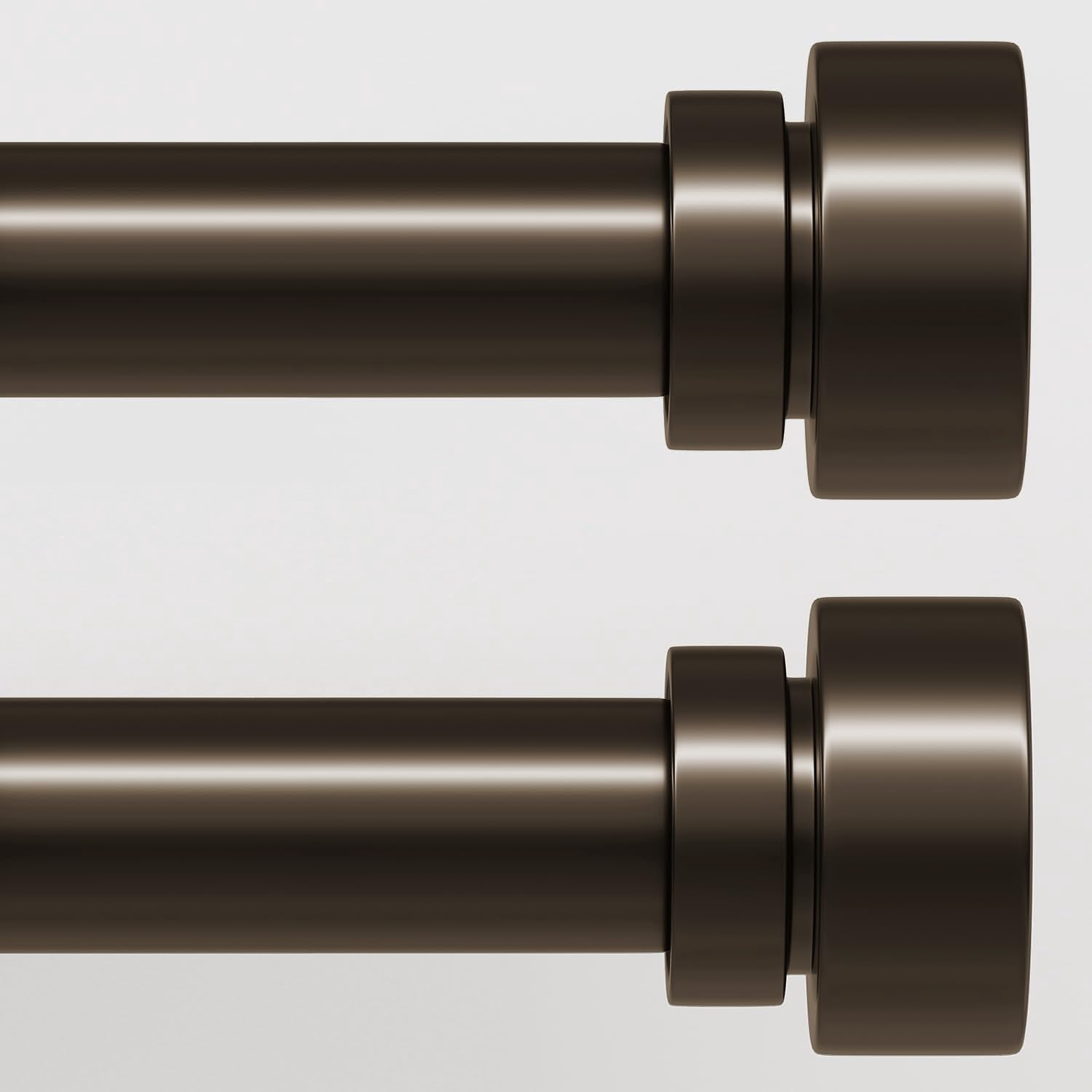 2 Pack Modern Brown Curtain Rods Set For Windows 48 To 84 Inches ...