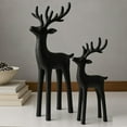 thumbnail image 1 of 2 Pack Modern Christmas Decor Neutral Christmas Reindeers Decor Resin Deer Statues Figurines Elk Statues for Neutral Modern Living Room Bedroom Office Bookshelf Desk Ornaments(Black), 1 of 8