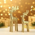 thumbnail image 1 of 2 Pack Modern Christmas Decor Neutral Christmas Reindeers Decor Resin Deer Statues Figurines Elk Statues for Neutral Modern Living Room Bedroom Office Bookshelf Desk Ornaments(Gold), 1 of 14