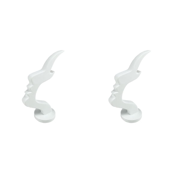 2 Pack Modern Face Shaped Eyeglass Holder Stand Eyewear Display Rack Desktop Storage Organizer for Glasses Sunglasses 3D Printed Artistic Decor, White
