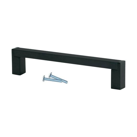 2 Pack Modern Industrial Bar 5-1/32" (128mm) Inch Center to Center, Overall Length 5-9/16" Flat Black Cabinet Hardware Pull / Handle