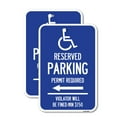 thumbnail image 1 of (2 Pack) Modern Isa Symbol) Connecticut Reserved Parking Permit Required Violators Will Be Fined Min $150 (With Left Arrow) | 12" X 18" Heavy-Gauge Aluminum Sign | Rust Free Aluminum, 1 of 4