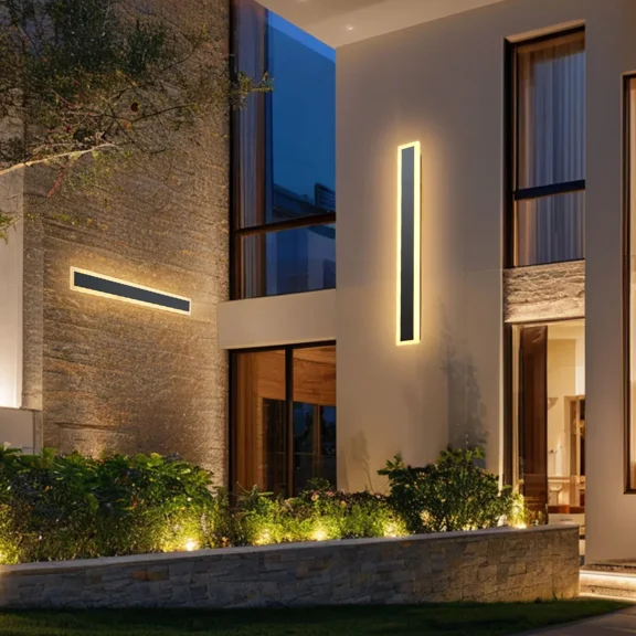 2 Pack Modern Outdoor Wall Lights-31.5 Inch LED Sconces,3000K Warm White,IP65 Waterproof,Anti-Rust Lighting for House,Porch,Garage