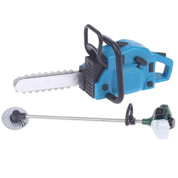2 Pack Modern PVC Chain Saws Model Scenery Ornaments
