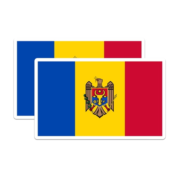 (2 Pack) Moldova World Flag Magnets - Pride - 5 Inches On Longest Side - Premium Magnet - Choose from Over 200 Countries - for Cars, Refrigerators, Toolboxes, Lockers - Made in USA - MAG0925