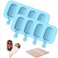 thumbnail image 1 of 2Pack Popsicle Molds, 4 Cavities Ice Pop Molds, Silicone Popsicle Molds for Kids, Cake Pop Mold with 100 Wooden Sticks for DIY Ice Popsicle, Cakesicle Molds Silicone, 1 of 6