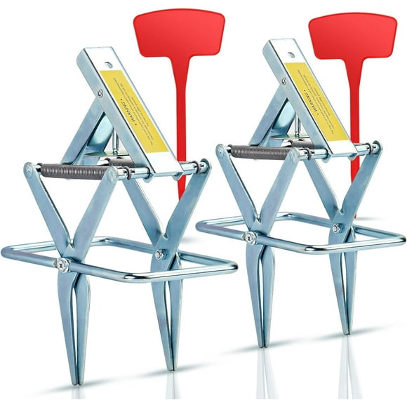 2 Pack Mole Trap That Kill Best, Galvanized Steel Scissor Mole Traps, Reusable Gopher Traps,Quick Kill Moles Killer for Lawns, Moles Eliminator Trap