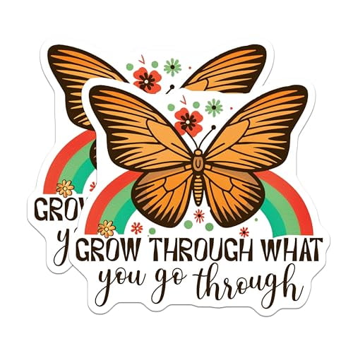 (2 Pack) Monarch Butterfly Magnets - Inspirational Quote Home - Motivational Fridge Magnets - Colorful Butterfly Magnets - 5" On Longest Side - for Cars, Fridges, Toolboxes - Made in USA - MAG4328