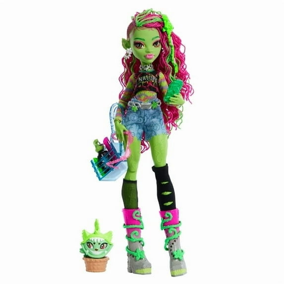 (2 Pack) Monster High Venus McFlytrap Fashion Doll with Pet Plant Monster Chewlian & Accessories, Collectible