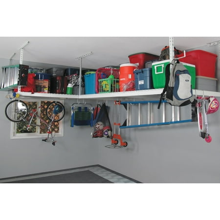 (2-Pack) MonsterRAX 4x8 Overhead Garage Storage Rack - 600 lb Weight Capacity per Rack - 18" - 33" Drop Down