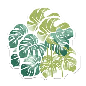 (2 Pack) Monstera Leaf Magnets - Tropical Decor - Botanical Fridge Magnets - 5" On Longest Side - Premium Magnet - for Cars, Refrigerators, Toolboxes, Lockers - Made in USA - MAG18584