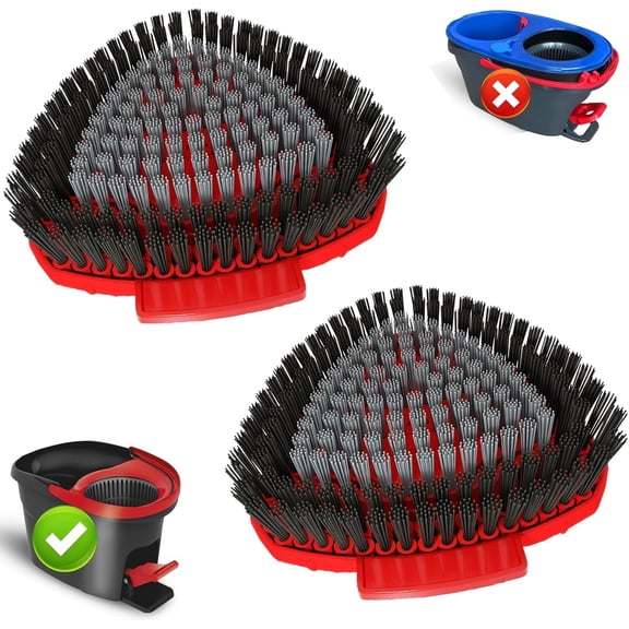 2 Pack Mop Replace Compatible with O Cedar EasyWring 1 Tank,Spin Replacements Heads,Scrub Brush Attachment for Bathroom,Kitchen and Various of Hard Floors