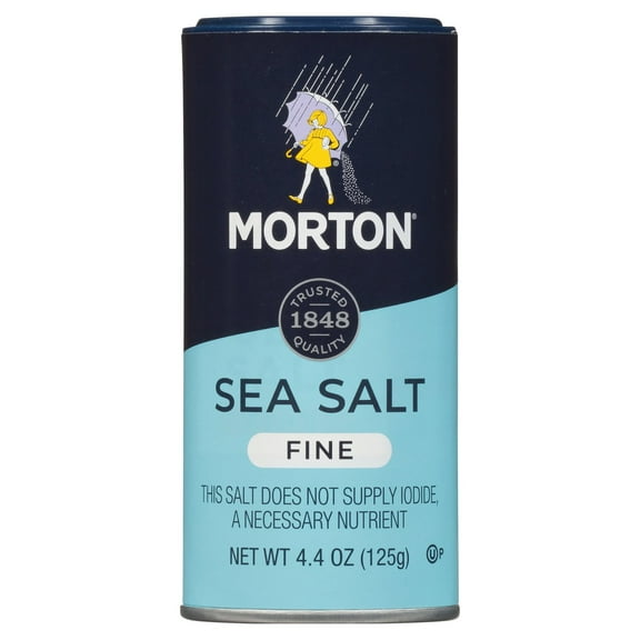 2 Pack - Morton Sea Salt Mediterranean Fine 4.4 oz Package May Vary