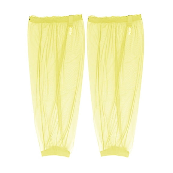 2-Pack Mosquito Net Sleeves Breathable Insect-Proof Mesh Covers For Arms & Legs For Fishing, Hiking, Camping(Yellow-M)