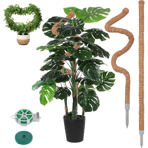 2 Pack Moss Pole, 28 Inch Monstera Plant Support, Moss Poles for Climbing Plants Indoor DIY, Coco Coir Plant Pole Moss Plant Stick Support Stake Kit for Potted Plants, Pothos, Philodendron