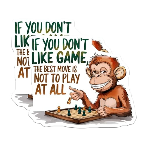 (2 Pack) Motivational Monkey Magnets - Inspirational Chess Saying - Animal Quote Magnets - 5" On Longest Side - for Cars, Fridges, Toolboxes - Made in USA - MAG6060