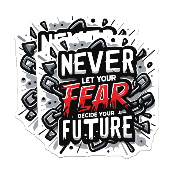 (2 Pack) Motivational Quote Magnets - Fearless Future Message - Inspirational Refrigerator Decor - 5 Inches On Longest Side - Thick Durable Magnet - Made in USA - MAG19934