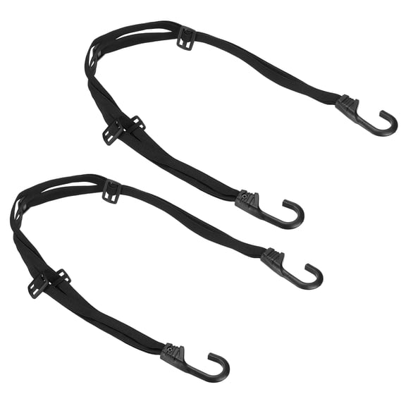 2 Pack Motorcycle Helmet Rope, 35.4" Retractable Black Luggage Helmet Mesh Elastic Rope Strap with 2 Hooks for Fastening Helmets on Motorcycles, Organizing Travel Luggage