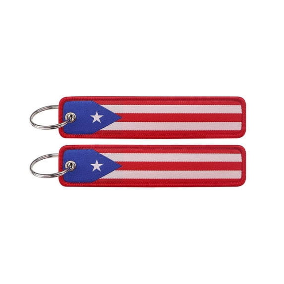 2 Pack Motorcycle Key Tags, Flag Embroidery Key Fobs & Keychains