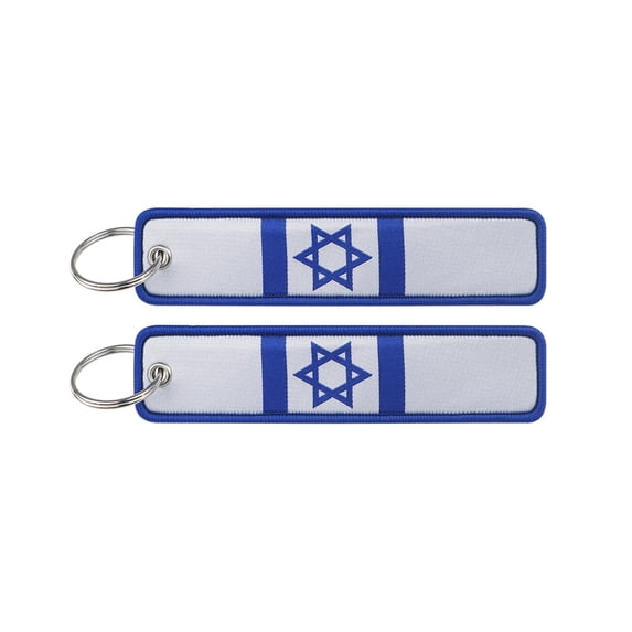 2 Pack Motorcycle Key Tags, Flag Embroidery Key Fobs & Keychains