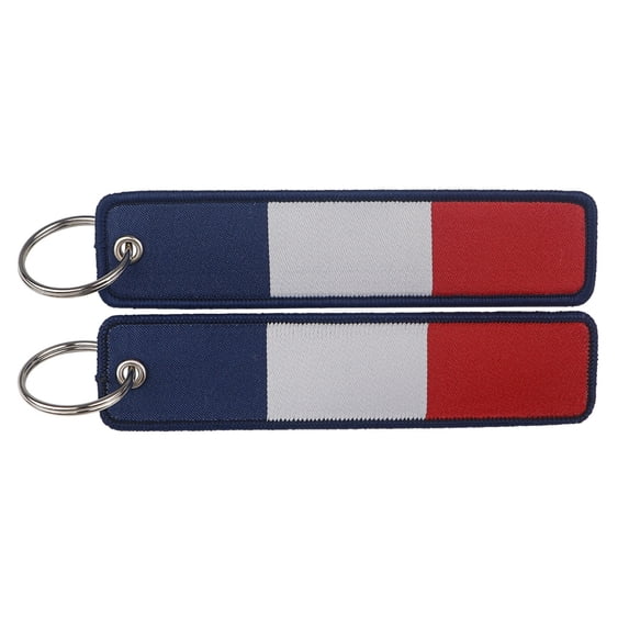2 Pack Motorcycle Key Tags, Flag Embroidery Key Fobs & Keychains
