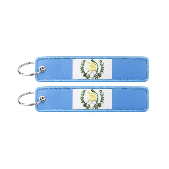 2 Pack Motorcycle Key Tags, Flag Embroidery Key Fobs & Keychains