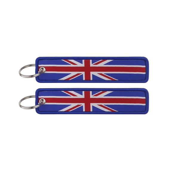 2 Pack Motorcycle Key Tags, Flag Embroidery Key Fobs & Keychains