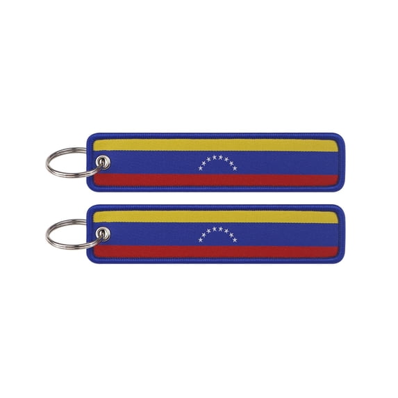 2 Pack Motorcycle Key Tags, Flag Embroidery Key Fobs & Keychains