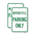 thumbnail image 1 of (2 Pack) Motorcycle Parking Only | 18" X 24" Heavy-Gauge Aluminum Sign | Rust Free Aluminum, Weather Resistant, Waterproof, Fade Resistant, 2 Pre-drilled Holes, 1 of 4