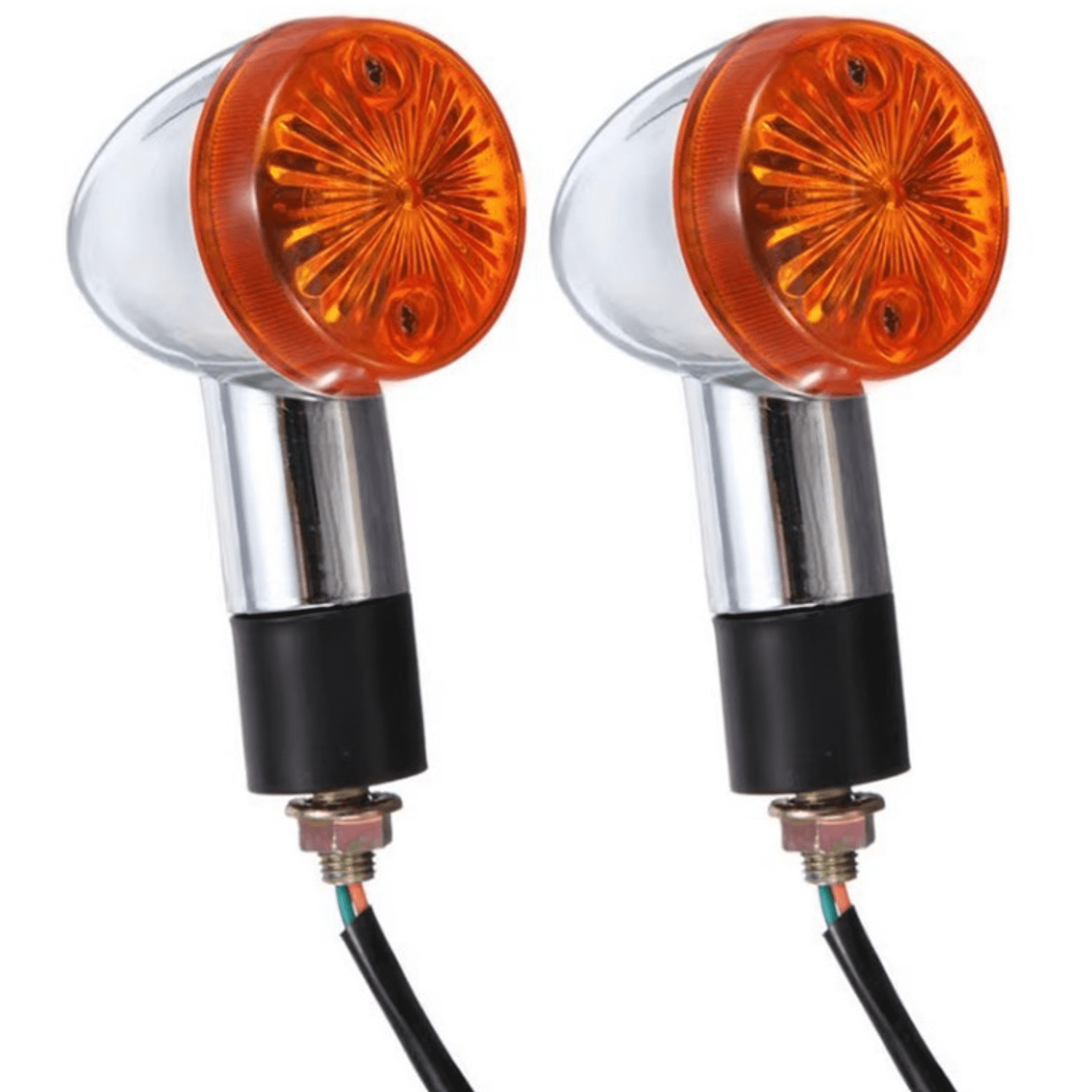 2 Pack Motorcycle Retro Turn Signal Lights , Bullet Style Custom Turn Indicators for Honda CG125 Suzuki GN125, Harley Style Vintage Modification Lighting for Bobber Chopper