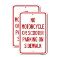 thumbnail image 1 of (2 Pack) No Motorcycle or Scooter Parking on Sidewalk | 12" X 18" Heavy-Gauge Aluminum Sign | Rust Free Aluminum, Weather Resistant, Waterproof, Fade Resistant, 2 Pre-drilled Holes, 1 of 4