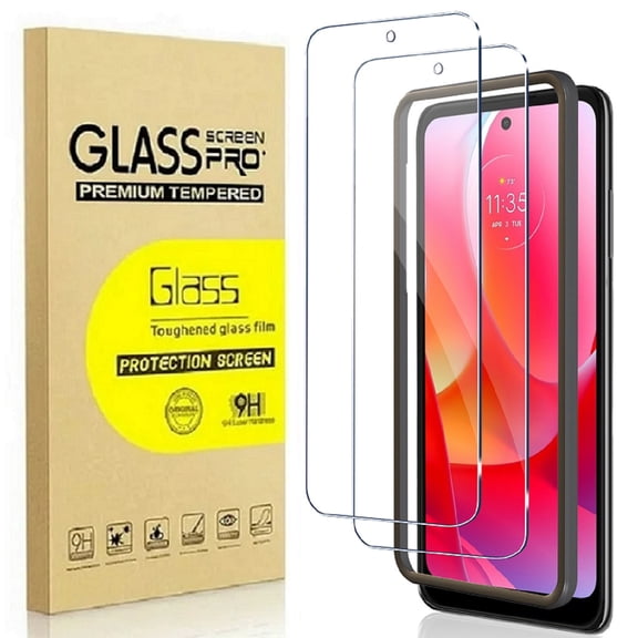 2 Pack Motorola Moto G Power 2021 Screen Protector, 9H HD Transparent Tempered Glass, Easy Installation, Bubble Free