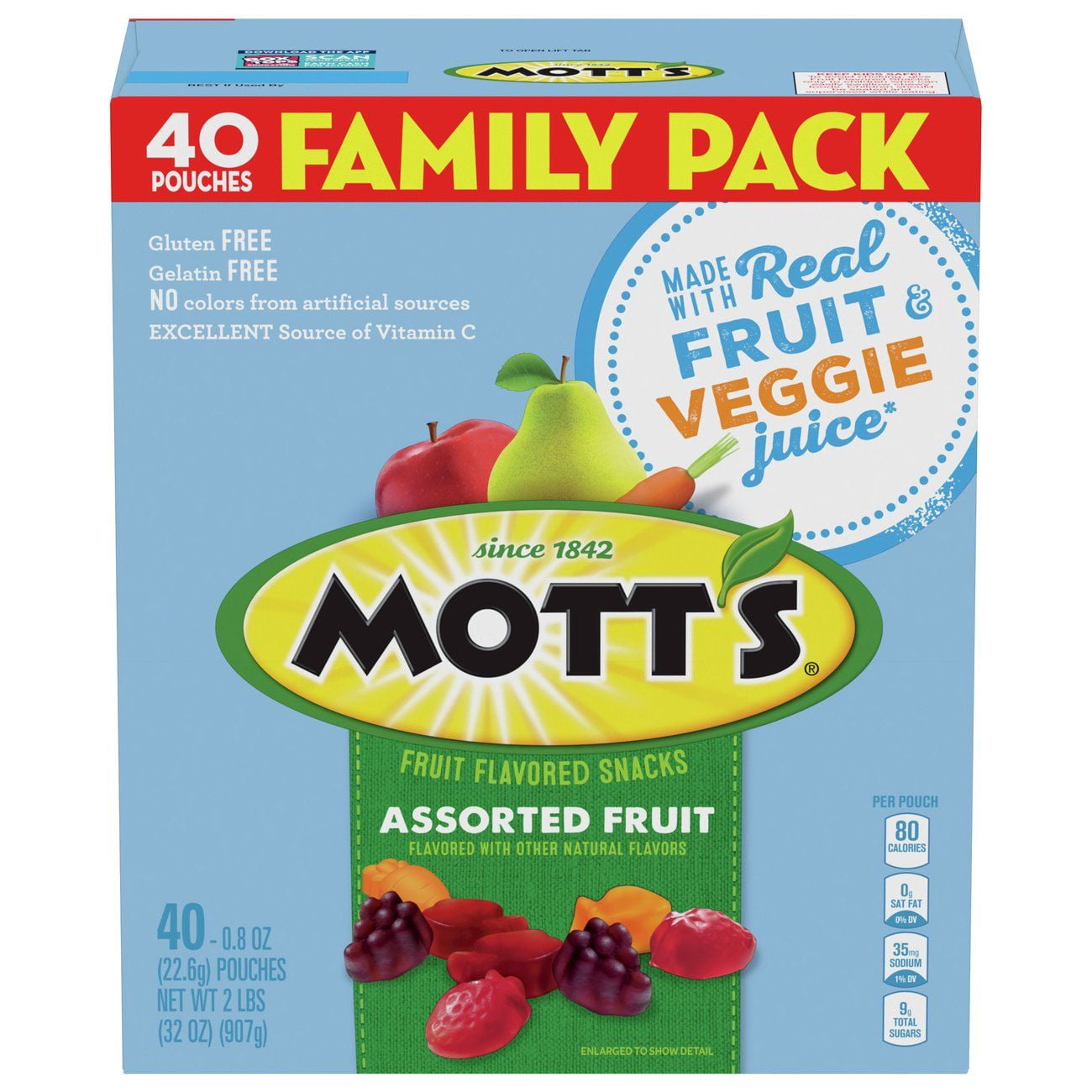 2 Pack - Mott's Medleys Fruit Snacks Family Size - 40 ct Packaging may vary