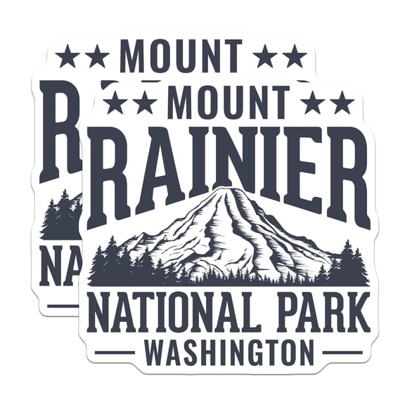 (2 Pack) Mount Rainier Magnets - National Park - Washington State Souvenir - 5" On Longest Side - Premium Magnet - for Cars, Refrigerators, Toolboxes, Lockers - Made in USA - MAG18616