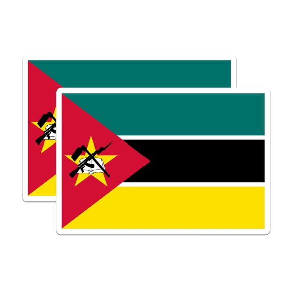 (2 Pack) Mozambique World Flag Magnets - Pride - 5 Inches On Longest Side - Premium Magnet - Choose from Over 200 Countries - for Cars, Refrigerators, Toolboxes, Lockers - Made in USA - MAG0930