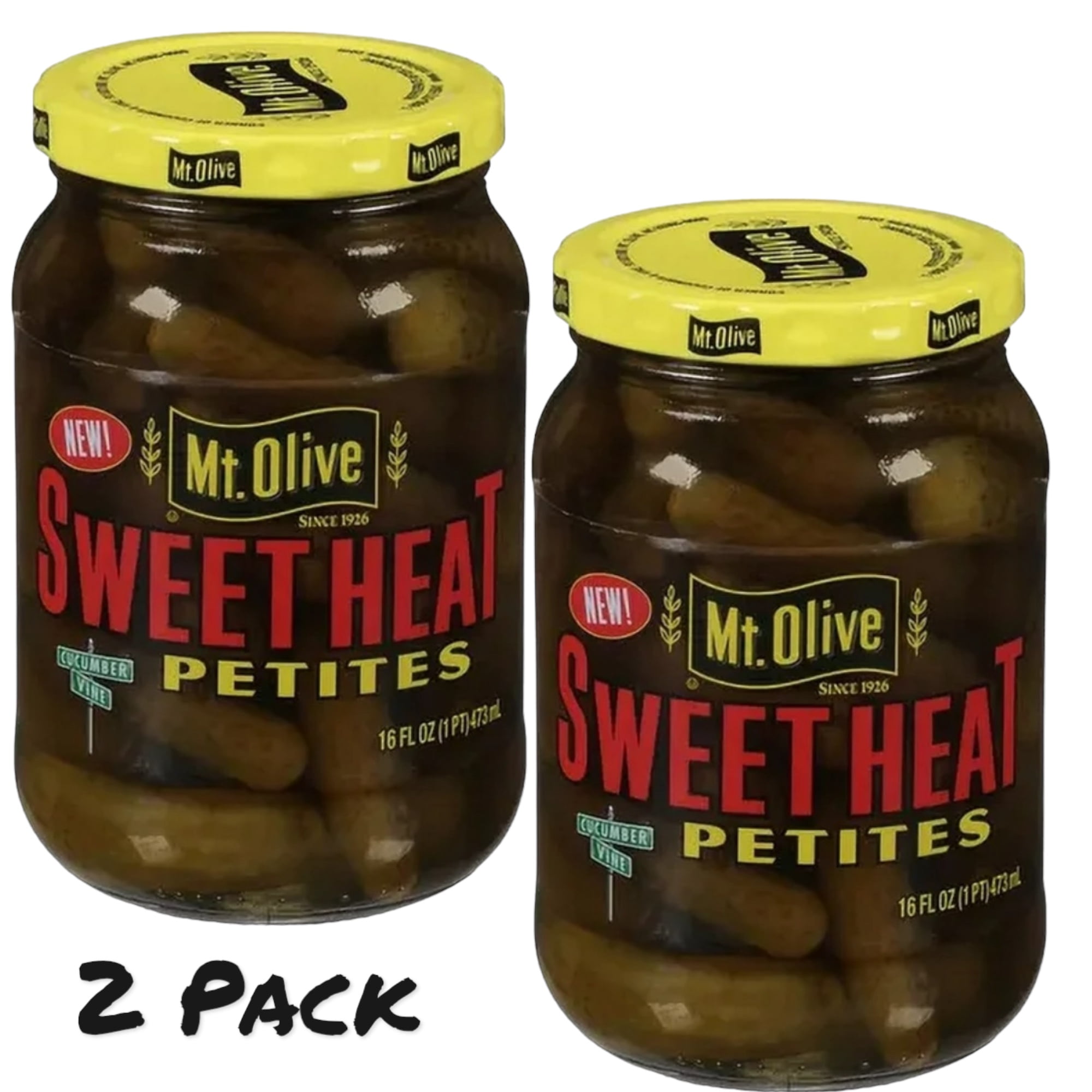2 Pack ) Mt. Olive Pickles, Sweet Heat, Petites, 16 oz Jar