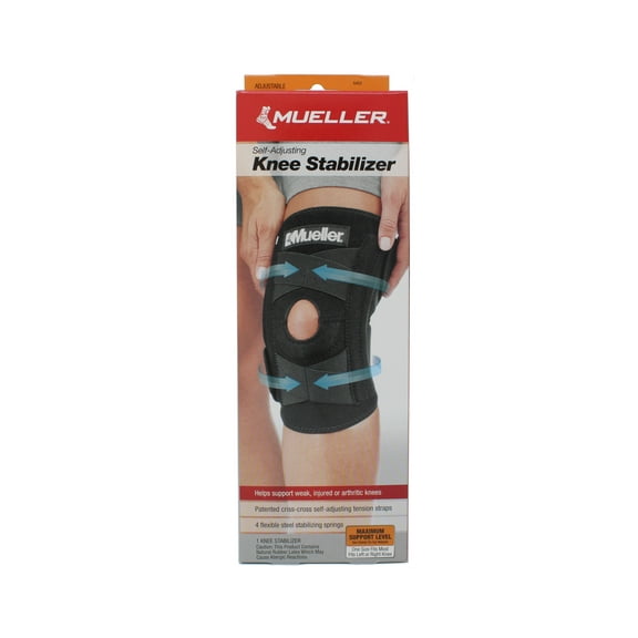 2 Pack Mueller Self-Adjusting Knee Stabilizer, One Size Fits Most, 1 Brace Each
