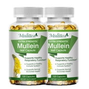 2 PackMulittea Mullein Leaf Capsules,Support Lung Detox Health Supplement,240 Capsules