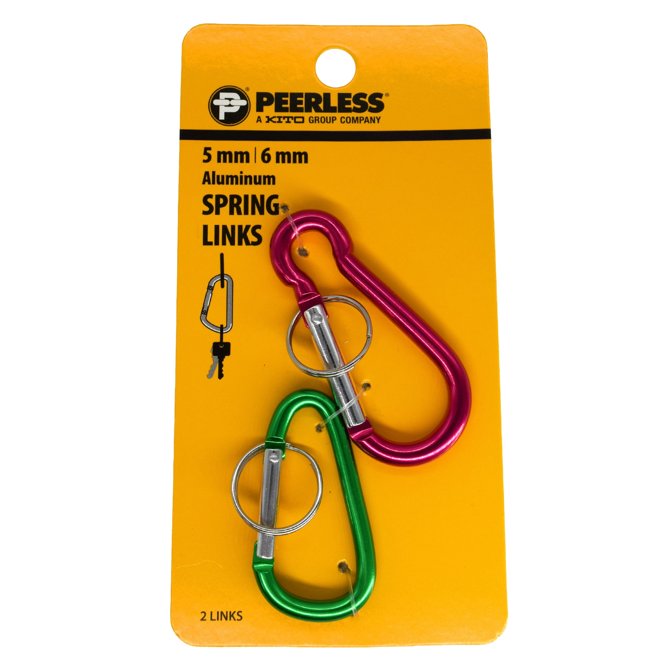 2-Pack Multi-Color Aluminum Spring Links, 5mm, 6mm, Assorted Colors (Colors May Vary), Peerless Chain Company, #4727438