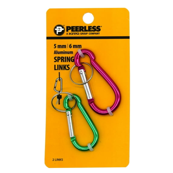 2-Pack Multi-Color Aluminum Spring Links, 5mm, 6mm, Peerless Chain Company, #4727438
