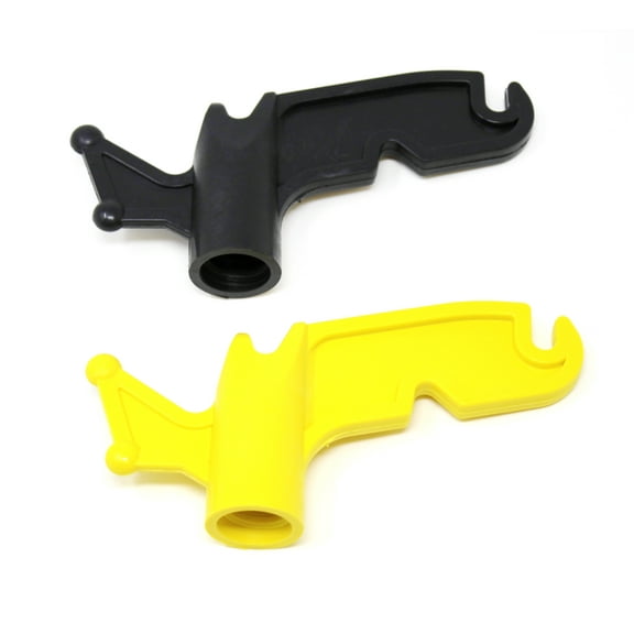 2 Pack Multi-Purpose Plastic Handy Hook Utility Hook Screw On Pole Attachment Kit Black & Yellow