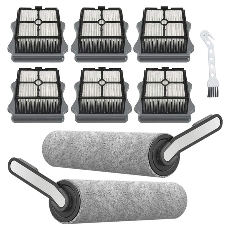 2 Pack MultiSurface Brush Roll and 6 Pack Vacuum Filter for Floor ONE