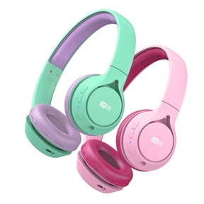 2 Pack Multicolor MEE audio KidJamz KJ45BT Safe Listening Bluetooth Wireless Headphones for Boys and Girls / Kids / Students / School / Library / Classroom with Volume-Limiting Technology