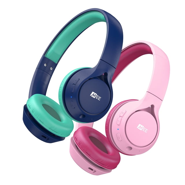 2 Pack Multicolor MEE audio KidJamz KJ45BT Safe Listening Bluetooth Wireless Headphones for Boys and Girls / Kids / Students / School / Library / Classroom with Volume-Limiting Technology
