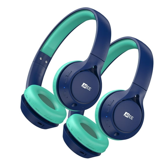 2 Pack Multicolor MEE audio KidJamz KJ45BT Safe Listening Bluetooth Wireless Headphones for Boys and Girls / Kids / Students / School / Library / Classroom with Volume-Limiting Technology