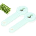 thumbnail image 1 of 2 Pack Multifunction Bean Slicer Stainless Steel Snow Bean Green Bean French Bean Cutter Long Bean cutter Kitchen Tool,Light Green, 1 of 8