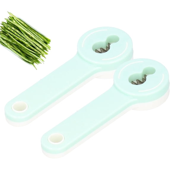 2 Pack Multifunction Bean Slicer Stainless Steel Snow Bean Green Bean French Bean Cutter Long Bean cutter Kitchen Tool,Light Green