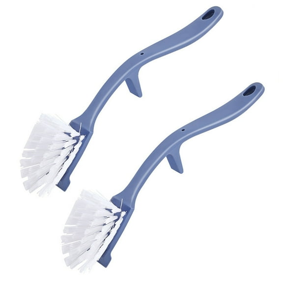 2-Pack Multifunctional Kitchen Cleaning Brushes - Non-Stick Pot Scrub Brushes, Long-Handled Small Brushes for Cooking Utensils & Dishes